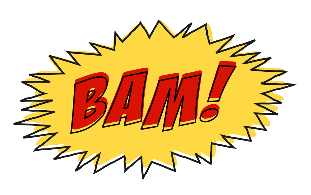 OnlineLabels Clip Art - Bam Comic Book Sound Effect No Background